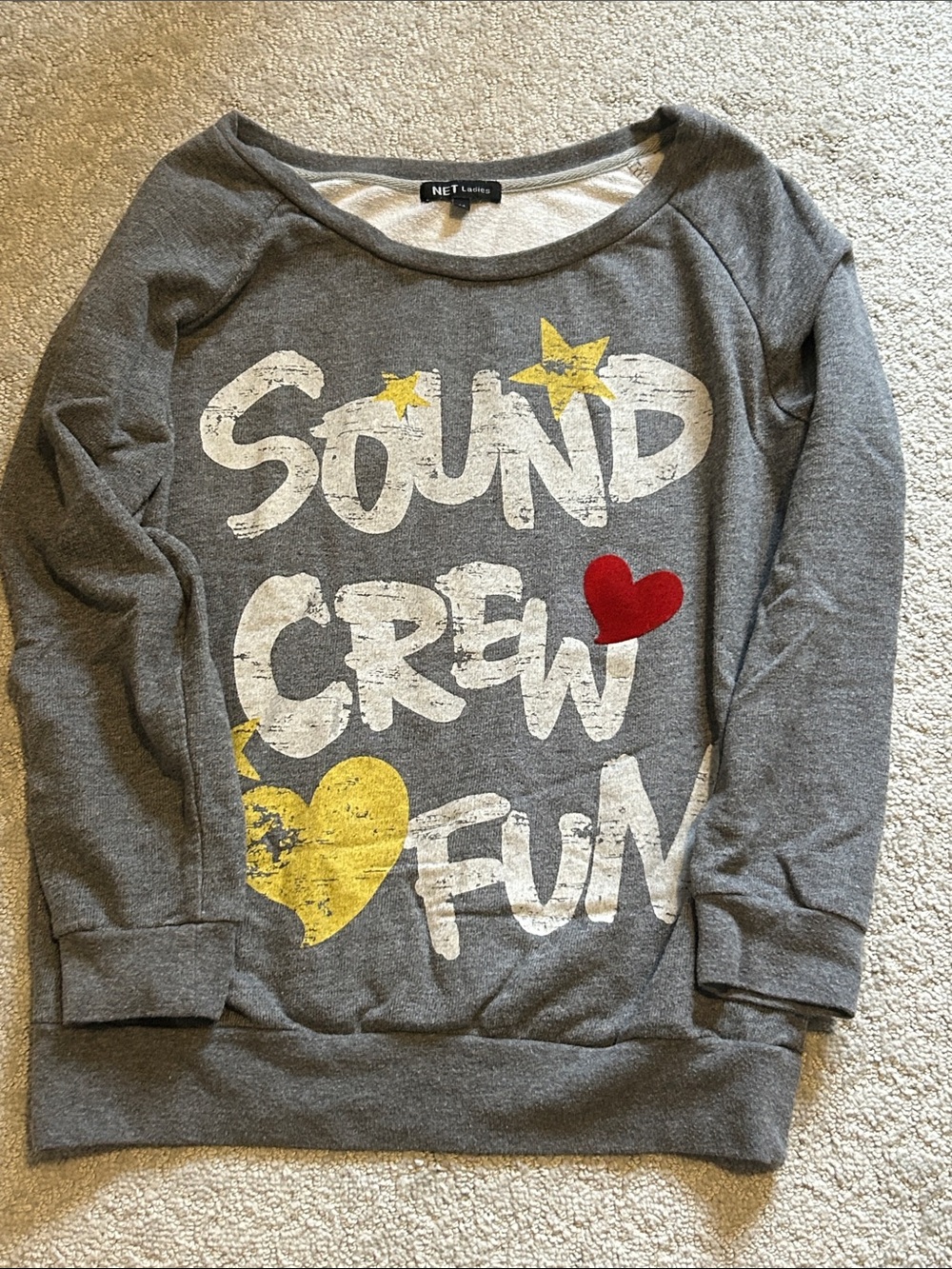 Gray "Sound Crew Fun" Graphic Sweatshirt